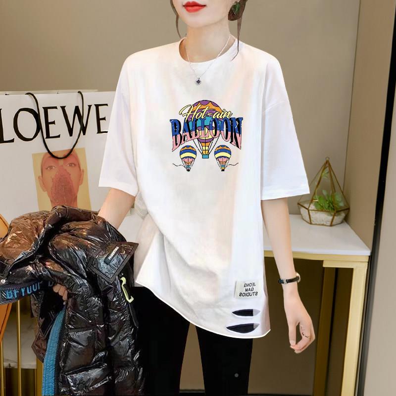 搭袖夏配鲨鱼裤H0216182芭比裤上衣短袖t恤女2025新款中长款遮屁