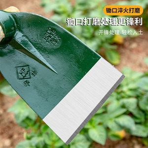 圆孔大宽锄头挖笋专用神器全钢加厚农用种菜挖土开荒农具开山工具