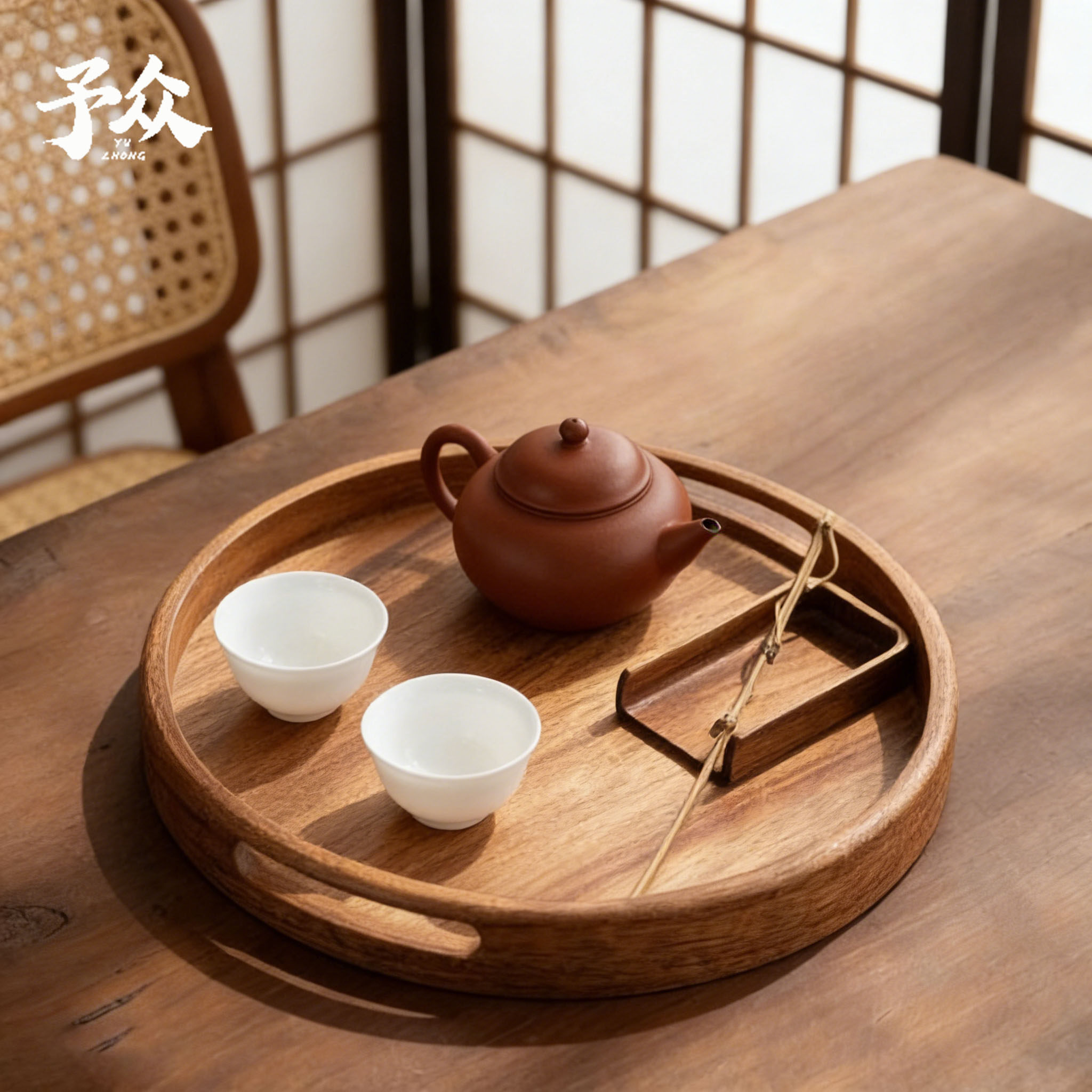 胡桃木复古日式圆形家用放茶杯茶盘简约收纳茶水盘子餐厅酒店托盘,餐饮具,果盆/果盘/果篮,淘宝优惠券,粉丝福利购,淘宝优惠卷