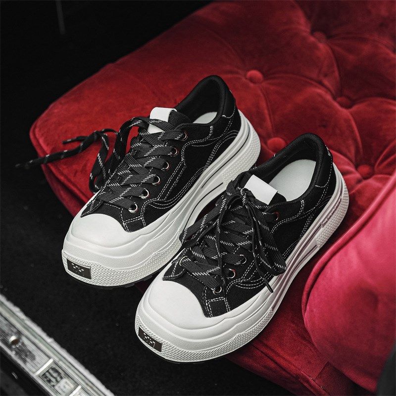 布鞋男款2025新款潮流休闲鞋夏季透气板鞋小众厚底百搭高级感男鞋,流行男鞋,休闲板鞋,淘宝优惠券,粉丝福利购,淘宝优惠卷