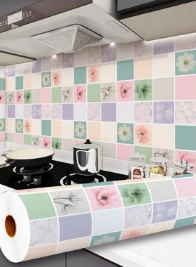 厨房防油14533阻燃高耐温贴纸橱灶台翻新墙壁纸自柜墙粘防水台面
