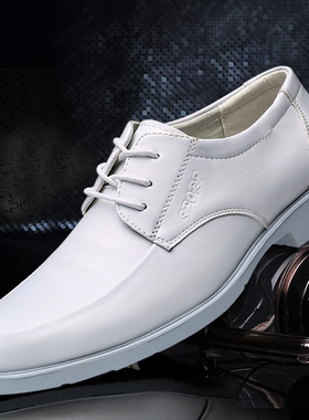 男士特大码皮鞋45表演白鞋46商务正装休闲加大号47白色真皮男鞋48
