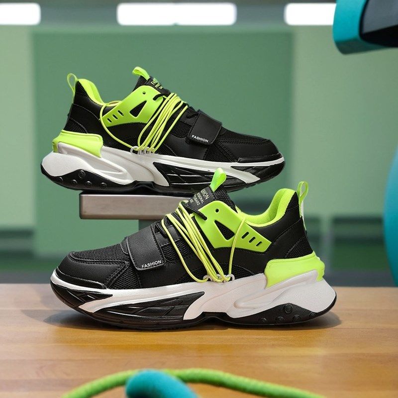 2024秋冬新款潮流拼色板鞋青少年学生男网面运动鞋厚底增高老爹鞋,流行男鞋,老爹鞋,淘宝优惠券,粉丝福利购,淘宝优惠卷