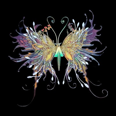 纤羽蝶4 妖姬成人解压手作3D立体金属拼装模型手工DIY礼物摆件