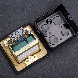 罗贝地插座 全铜m防水五孔5孔地板地面纯铜弹起式金属隐藏插座