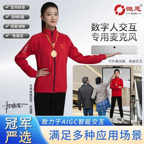 数字人交互专用麦克风AI语音识别麦克风阵列搭配摄像头(定向拾音)