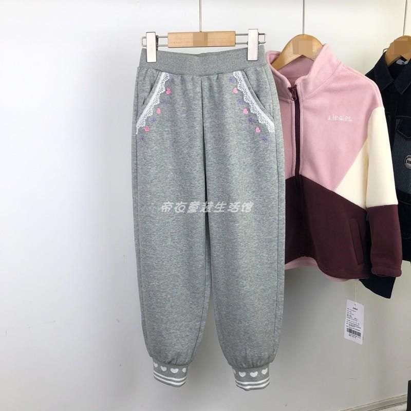 爱法呗童装24春秋款女童针织休闲裤花边刺绣口袋女生运动裤子卫裤,童装/婴儿装/亲子装,裤子,淘宝优惠券,粉丝福利购,淘宝优惠卷