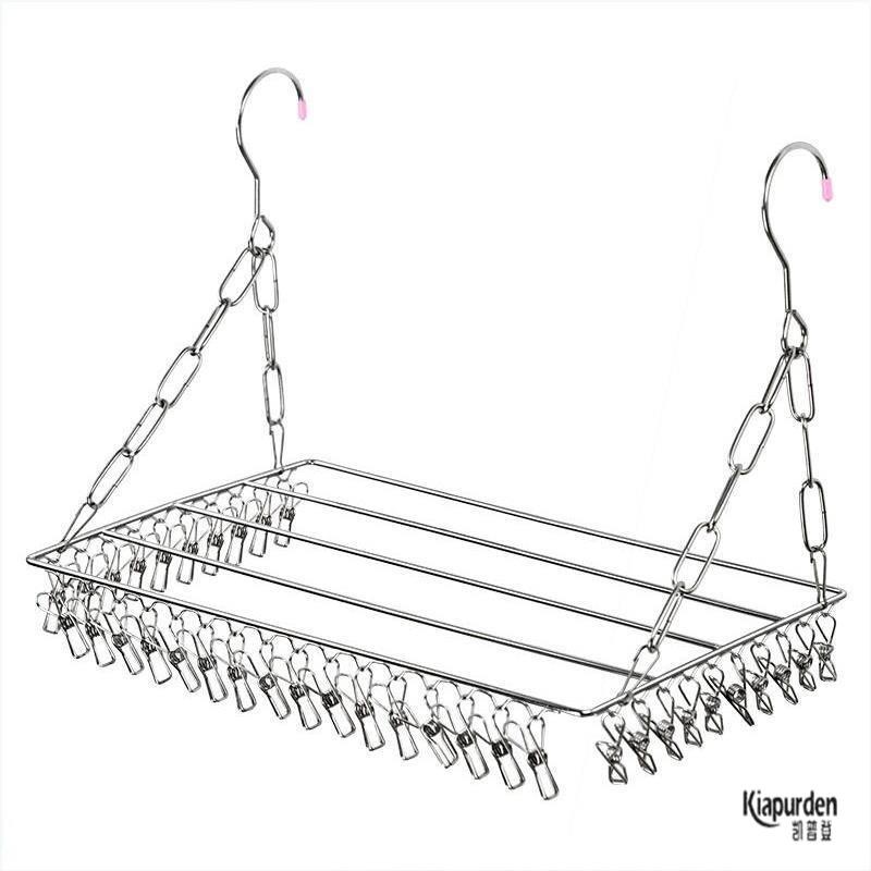 不锈钢阳台晾晒架晒袜子窗台多夹子袜架晾衣架防盗窗鞋挂架神器