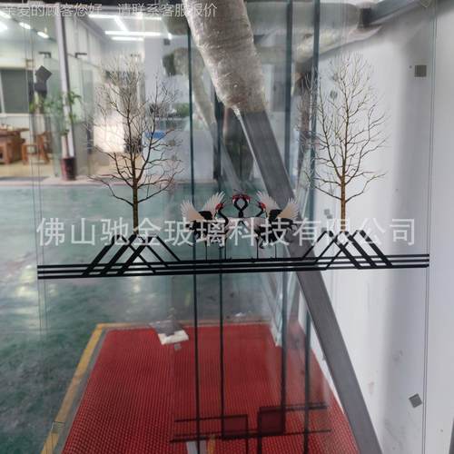 广东厂504化家直UV打印玻璃 屏风背墙打印钢景玻销璃 做各种图案