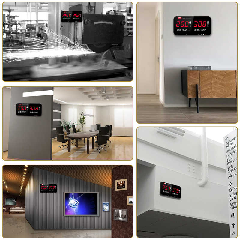 温湿度计工业用高精度显示器家用精准室内仓库用电子屏温度湿度表