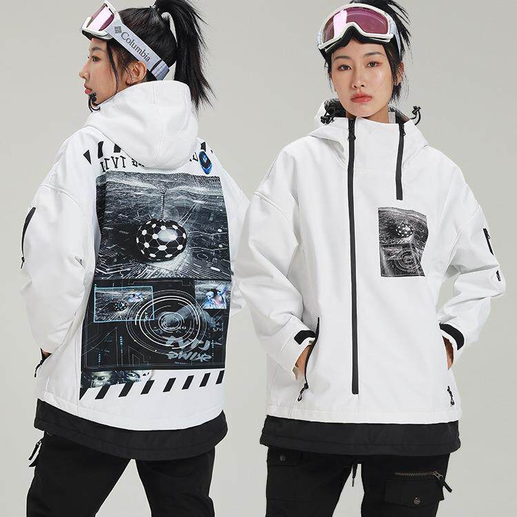 24新品情侣滑雪服雪服潮酷套头滑雪衣