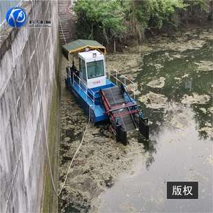 湖北孝感半自动割草船 水面打捞水葫芦船 清理水上漂浮物设备