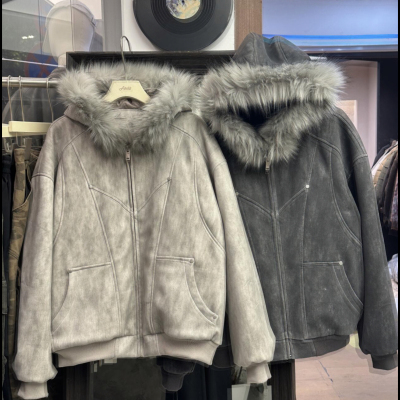 座山雕加厚棉服男女连帽冬季