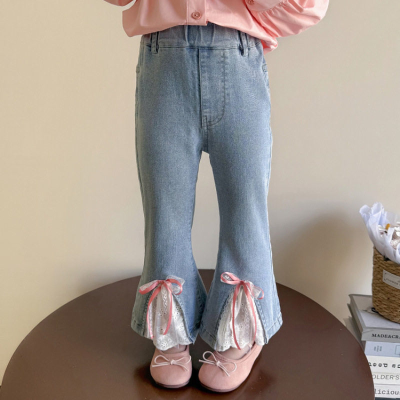 女童裤子春装2026季新款春季女宝宝蝴蝶结长裤喇叭裤春儿童牛仔裤,童装/婴儿装/亲子装,儿童牛仔裤,淘宝优惠券,粉丝福利购,淘宝优惠卷