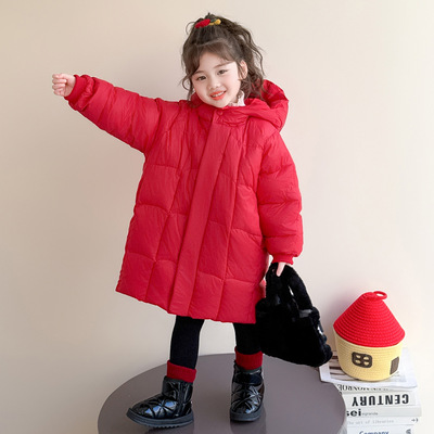 女童羽绒服冬季2025新款中长款