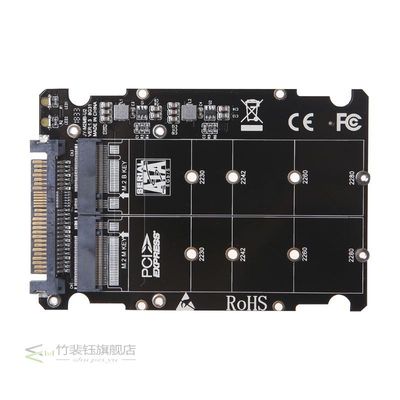 2 in 1 M.2 NVMe SATA-Bus NGFF SSD to PCI-e .2 SFF-8639 Adapt