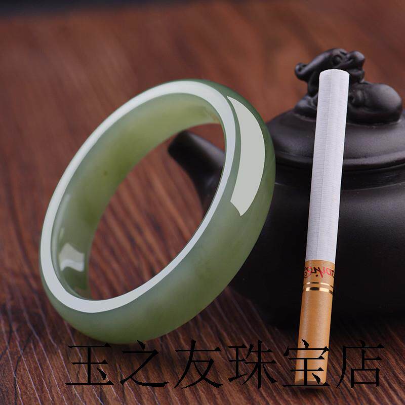 新疆和田青白玉手镯高端女款旺夫青玉镯女玉石镯子籽料精品手饰