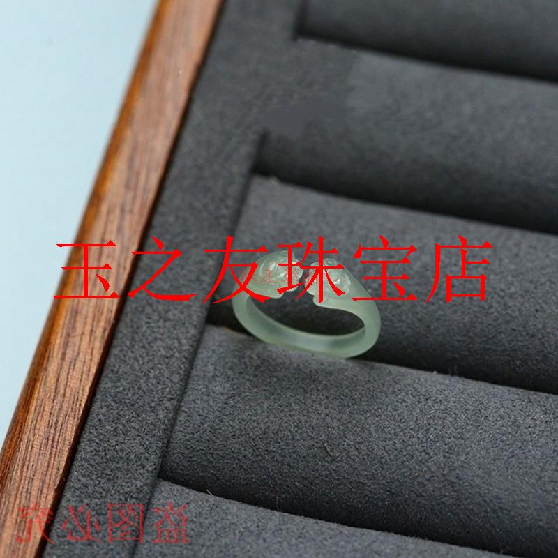 精选新疆和田玉招财猫爪玉戒指青白玉晴水色山料个性玉石戒圈女款