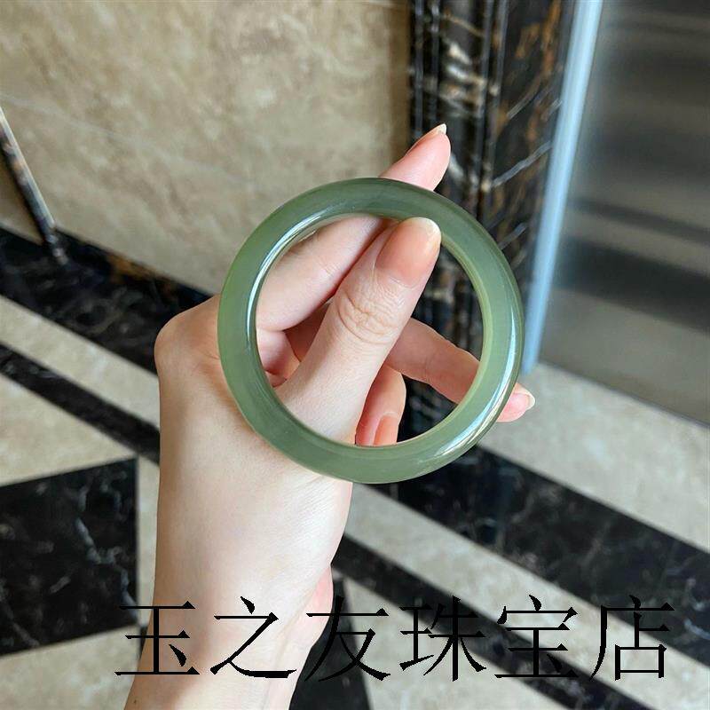 晴水手镯女款湖水绿圆条阿富汗青