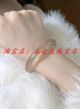 精品冰种马料香槟金玻璃种猫眼透明高级感玛瑙手镯冰透荔枝冻镯子