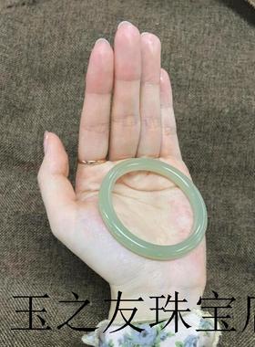 新疆和田玉手镯高端新疆小细圆条晴水美人叮当镯子网红翡翠玉石女