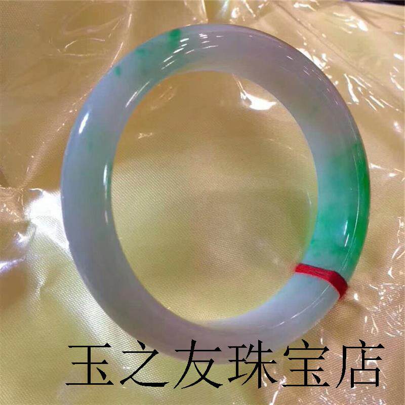 缅甸翡翠手镯春彩紫罗兰飘绿阳绿老坑镯子女款玉镯子冰种精品百搭