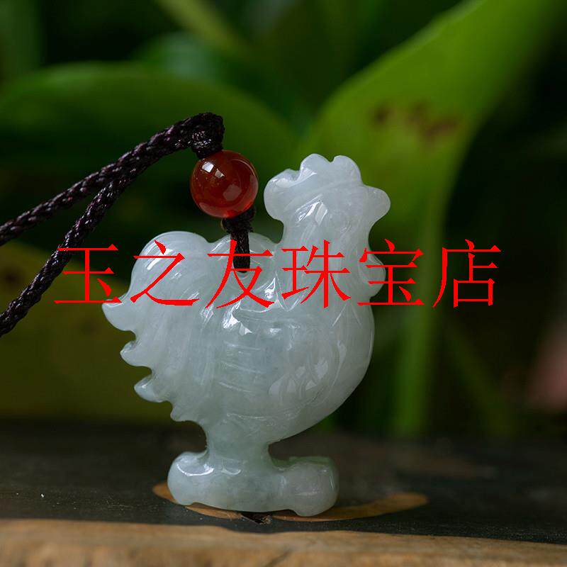 缅甸翡翠色生肖立体鸡吊坠玉佩挂件本命年宝宝饰品项坠民族风礼物