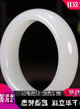 特级新疆和田玉手镯女款羊脂白玉手镯高端精品青白玉石镯子带证书