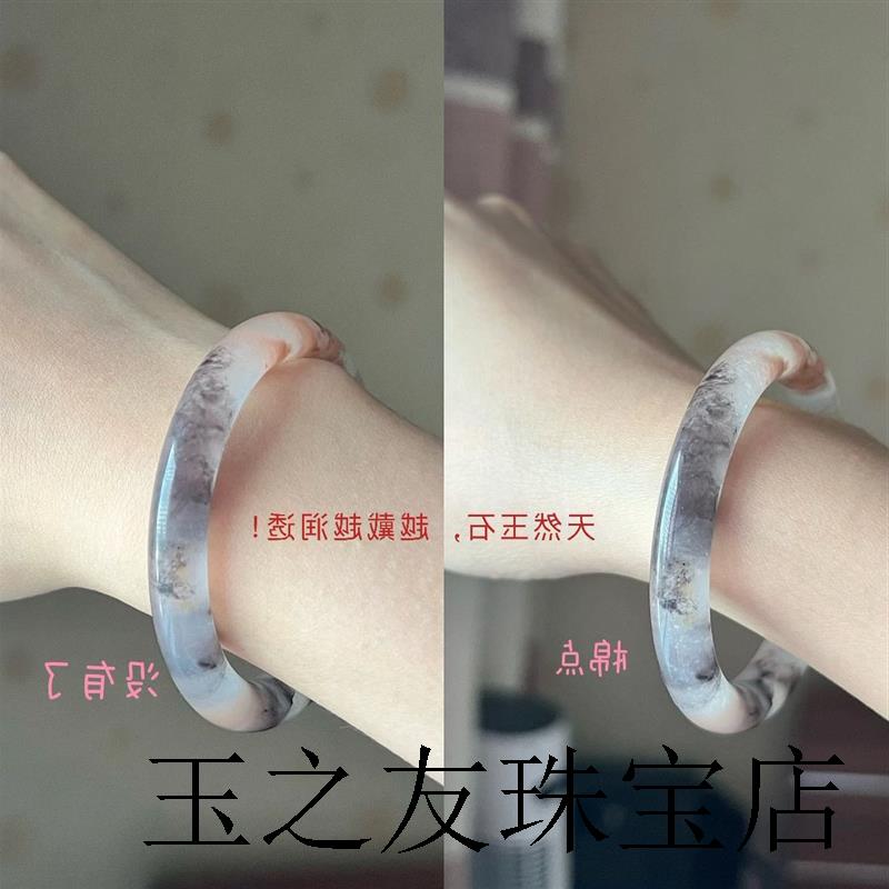 新疆金丝玉和田玉手镯女款叮当镯圆细条精品高端晴水少女玉镯子