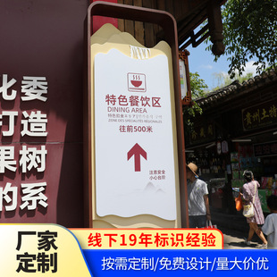 景区黄果树大瀑布不锈钢户外立牌标识标牌汽车烤漆印刷金属标牌