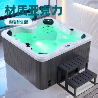 户外按摩冲浪浴缸泡澡浴盆spa6人泡池亚克力泳池Bathtub家用大人