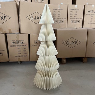 饰 折叠厚纸艺蜂窝圣诞树圣诞节平安夜派对用品道具商场橱窗节日装