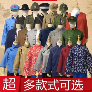 村民游击服民国表演服演出服革命江姐狱友补丁服新四军八路军衣服