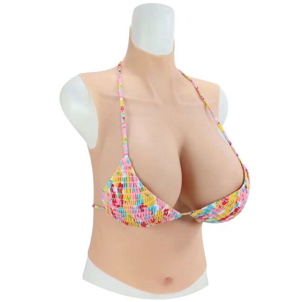 硅胶义乳半身肚脐款仿真假胸超大假乳房连体变装cos网红影视道具