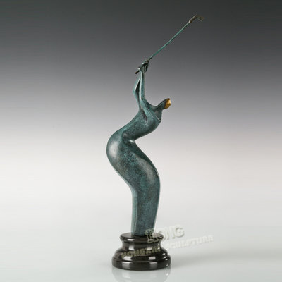 铜雕塑抽象打高尔夫LE146简约现代工艺饰品书房家居桌面摆件包邮