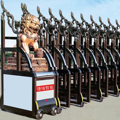智能收缩平伸缩门学校工厂移门铝合金电动大门自动门遥控狮子识别