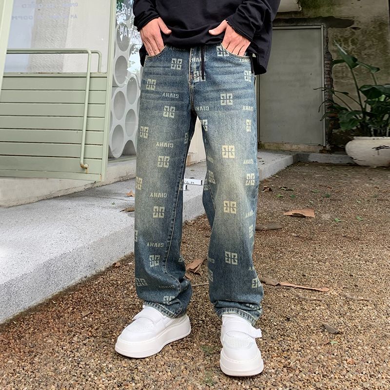 巴黎风同款美式复古牛仔裤