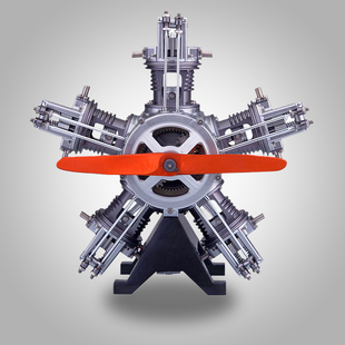 土星文化发动机模型金属拼装机械电动组装立体拼图迷你引擎玩具男