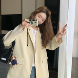 黄色高级感西装外套女2025春秋新款韩版宽松小个子通勤休闲小西服，女装西装，浙宝007A（原150A)