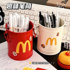 创意麦当当可爱笔筒复古高颜值个性摆件学生桌面办公室文具收纳盒