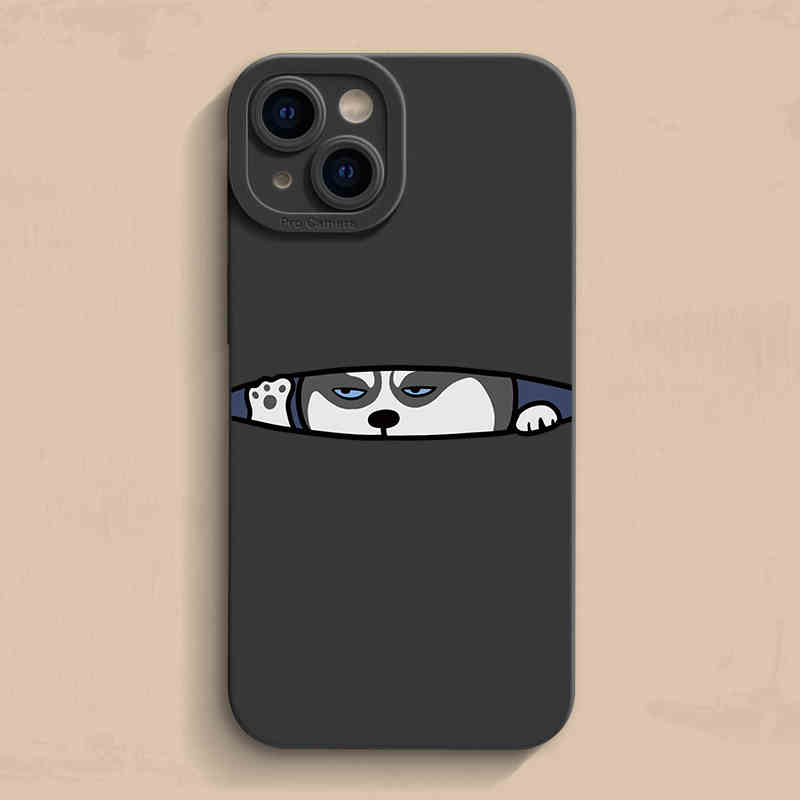 探视狗狗适用iphone15手机壳11保护套12苹果14promax硅胶13防摔xs全包se3软7/8plus磨砂xs个性6s潮牌mini卡通