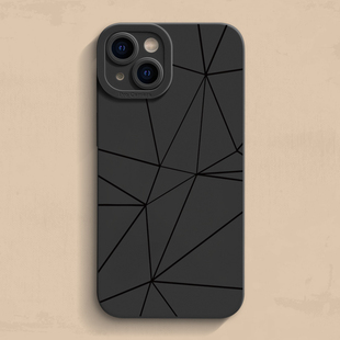 xsmax防摔 15plus保护套12mini 聚点线条适用苹果14promax手机壳新款 iphone13全包镜头软壳xr简约潮牌创意个性