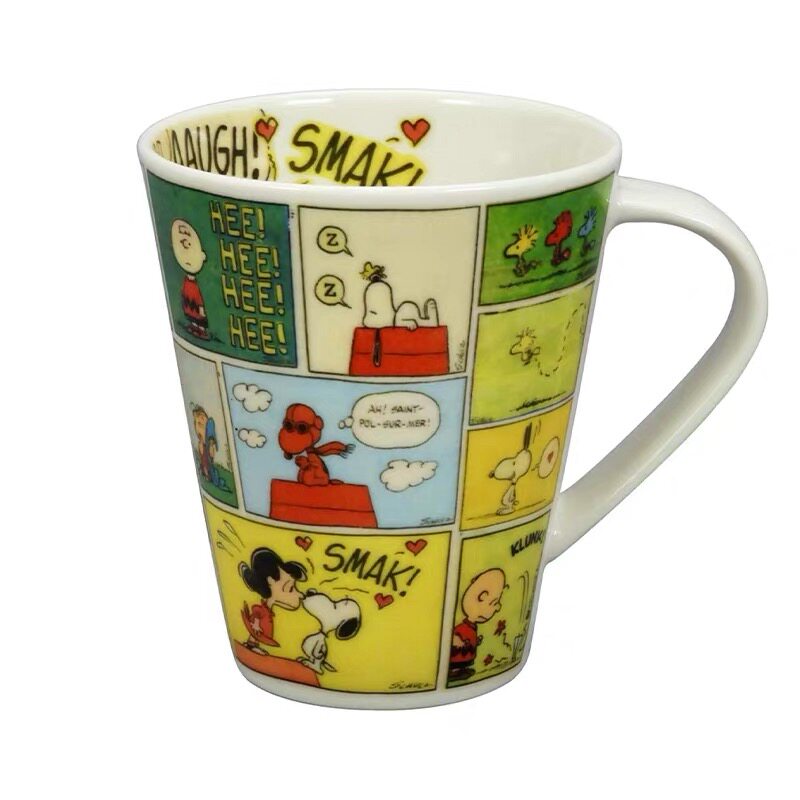 日本代购Snoopy史努比漫画杯子陶瓷马克杯500ml大容量水杯