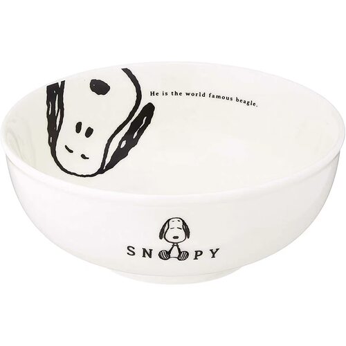 日本代购正版史努比 SNOOPY 日式白色复古 陶瓷卡通拉面碗