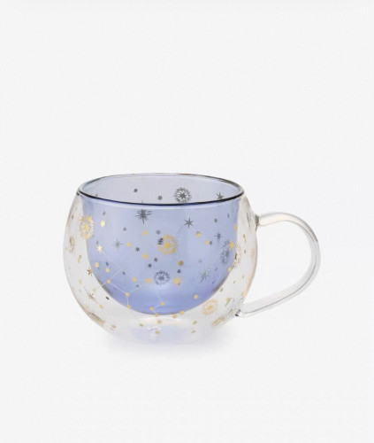 日本afternoontea新款极光星空限定双层耐热玻璃杯水杯咖啡杯礼物