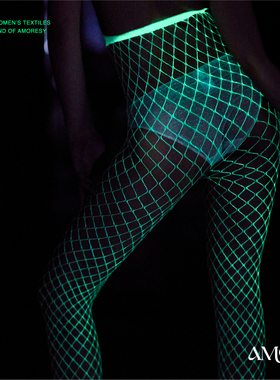 AMOTi 缇 心灵感触 -莹 [节日限定] 夜光连体网袜闭裆性感丝袜女