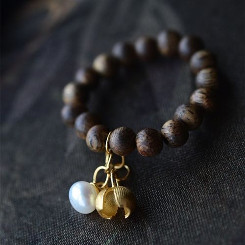 一斤钻戒 天然绿奇楠沉香戒指 油脂丰富香味舒服 珍珠925银配饰