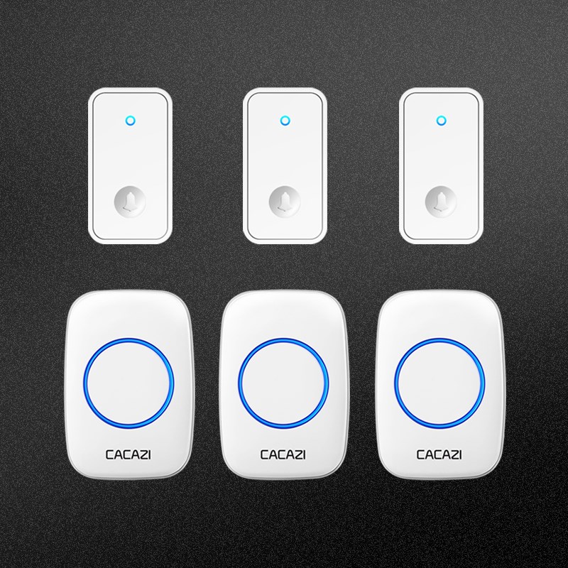 自发电门铃家用无线防水超远距离三拖三遥控玲老人呼叫器免电池