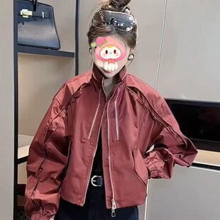 夹克冲锋衣外套女时尚 设计感短款 短外套 加厚棉衣韩版 2024秋冬新款