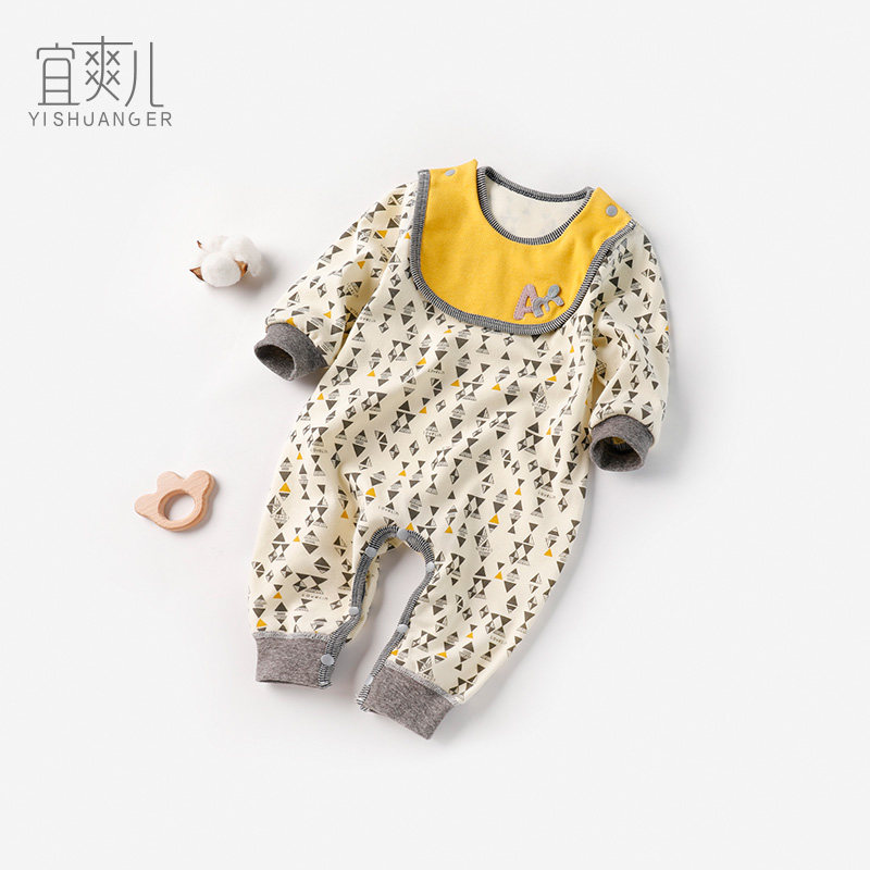 婴儿连体衣衣服睡衣睡袋薄款春季装男宝宝空调服6哈衣0-3纯棉衣服图片